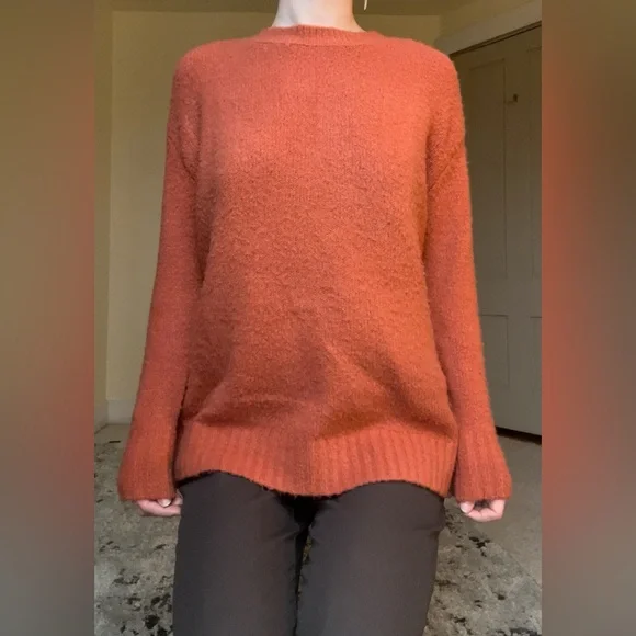Philosophy Orange Crew Neck Sweater with Relaxed Fit Comfy Stretchy Layers NWOT - Picture 7 of 10